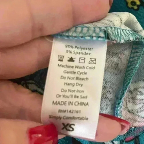 EUC LulaRoe Teal Floral Dress Women’s XS - Picture 10 of 11